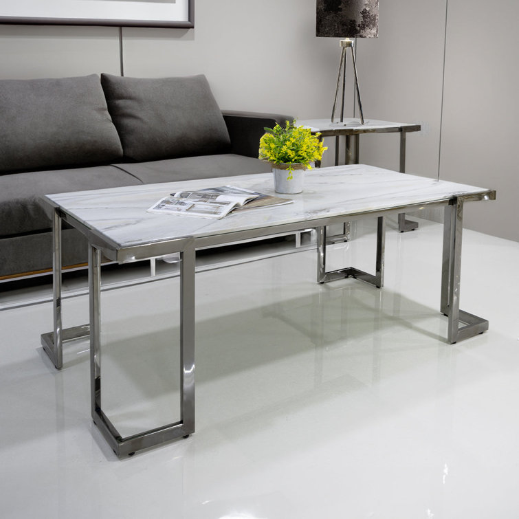 White marble center deals table